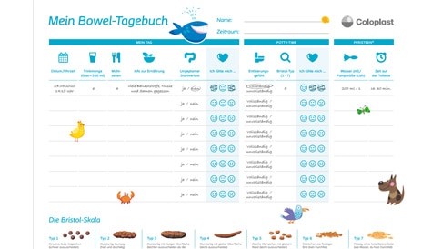 Bild des Darm-Tagebuchs für Kinder